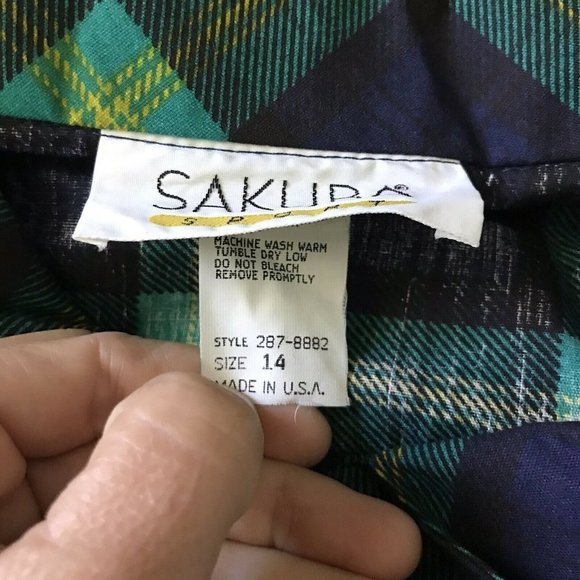 Sakura Sport Women's Button Up Shirt Blouse 14 - Picture 7 of 7